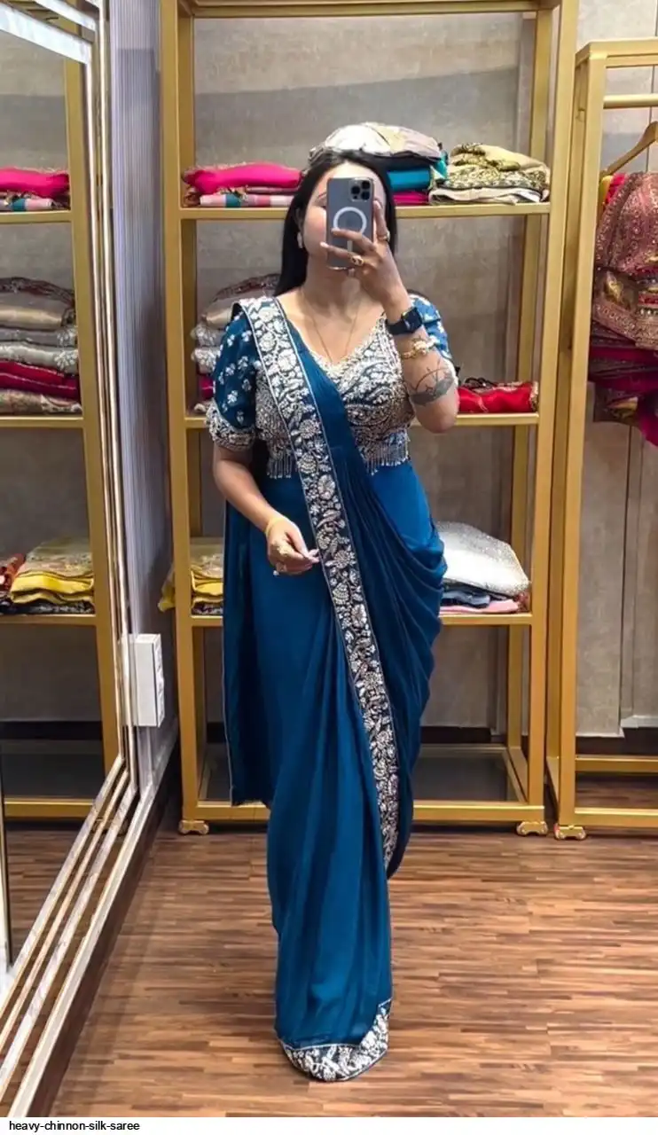 HEAVY CHINNON SILK SAREE C