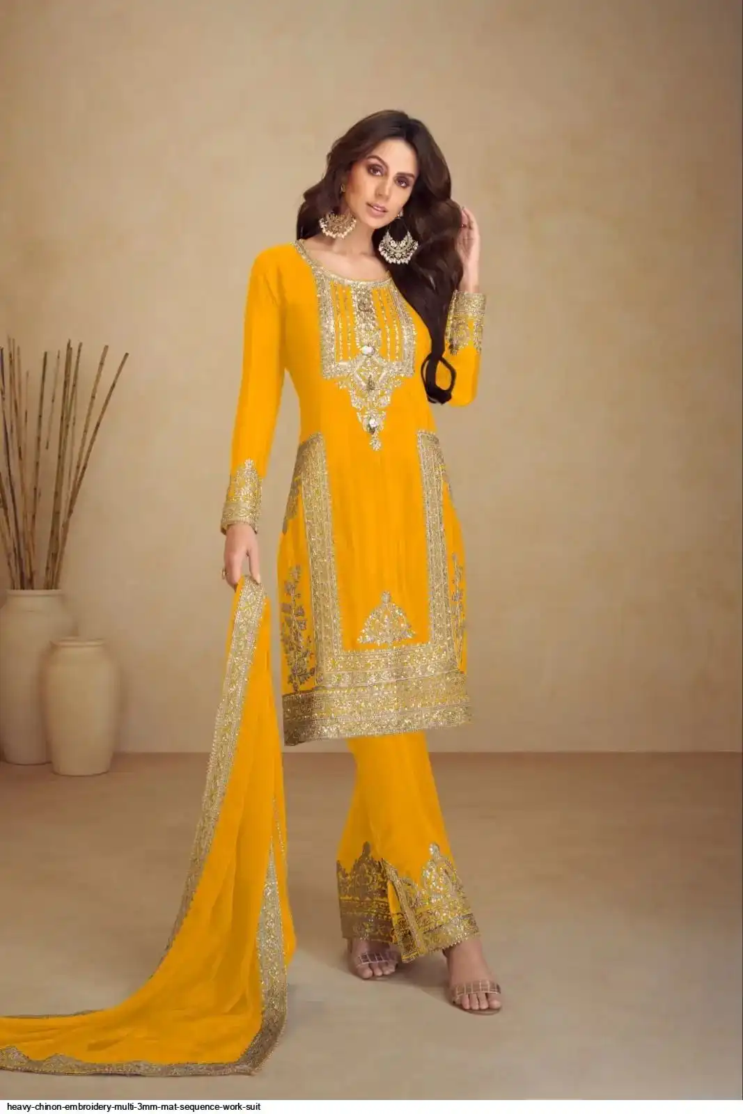 HEAVY CHINON EMBROIDERY MULTI 3MM MAT SEQUENCE WORK SUIT 3
