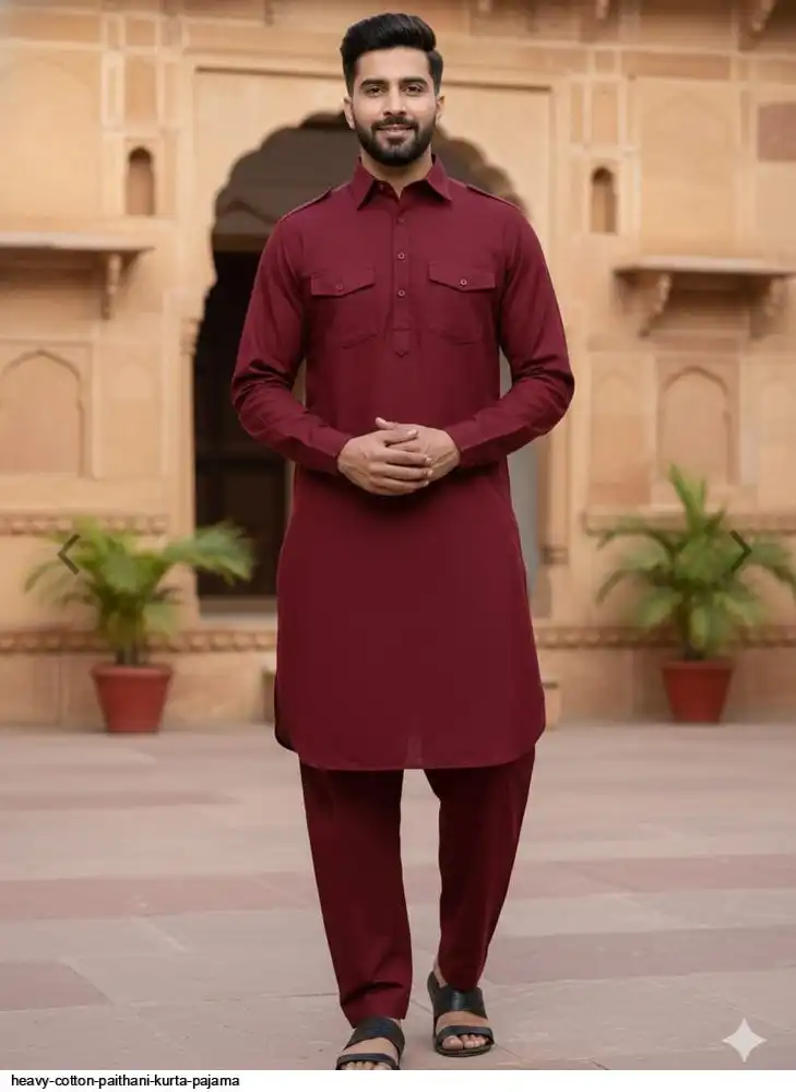 HEAVY COTTON PAITHANI KURTA PAJAMA B