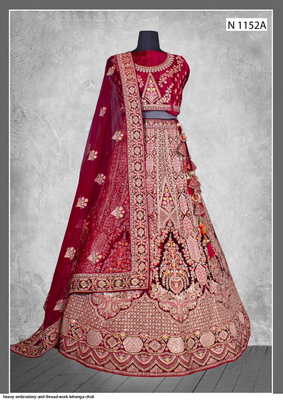 French Crepe With Multi Thread, Sequence, Embroidery Work Lehenga Choli