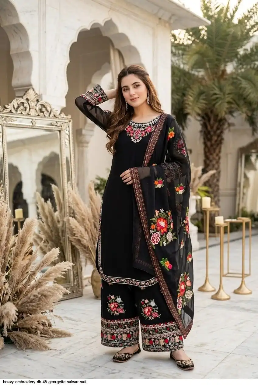HEAVY EMBROIDERY DB 45 GEORGETTE SALWAR SUIT 1