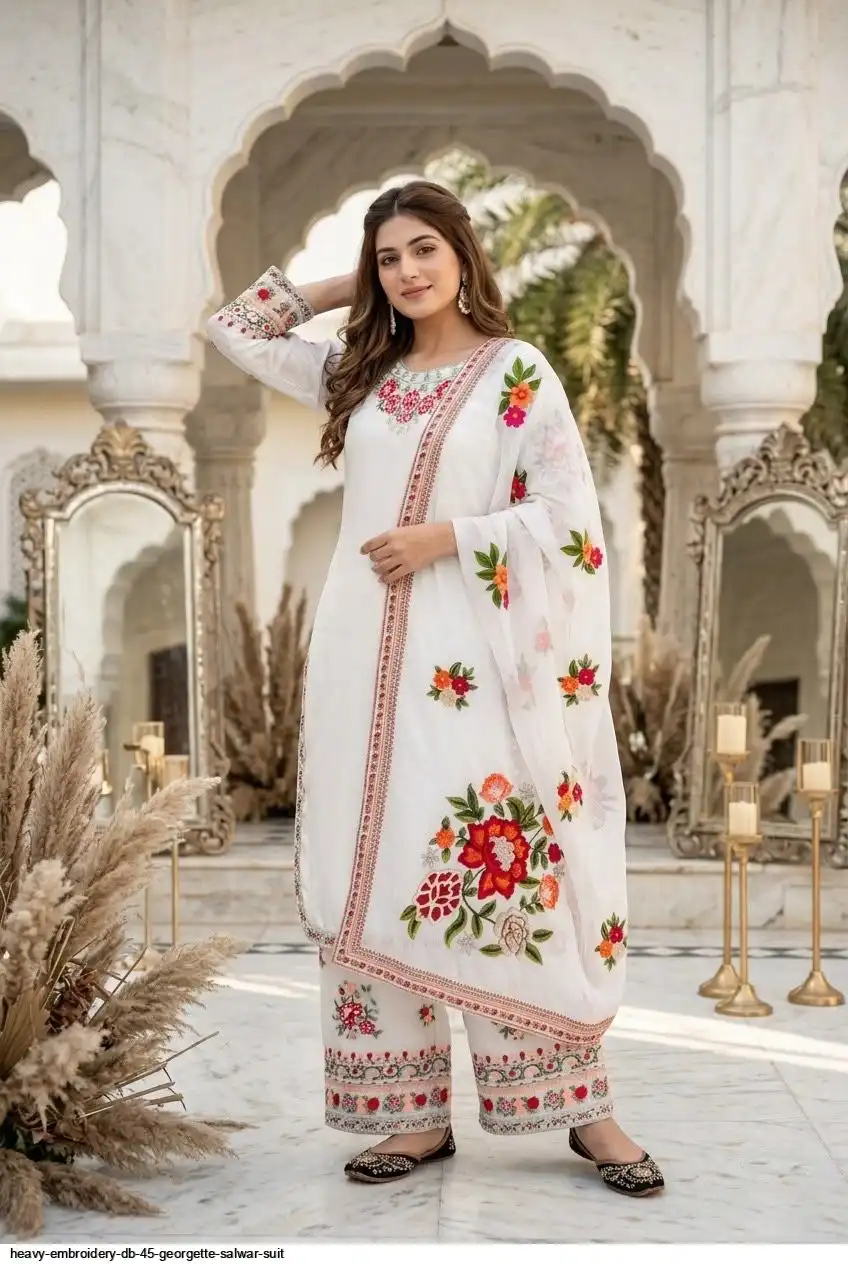 HEAVY EMBROIDERY DB 45 GEORGETTE SALWAR SUIT 2