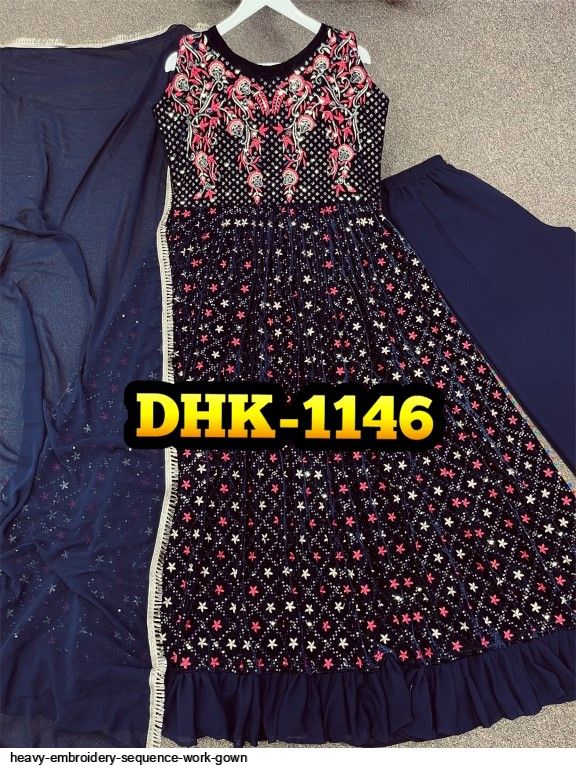 gown with sequence work