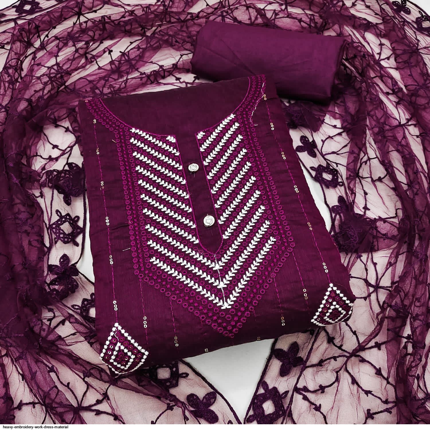 HEAVY EMBROIDERY WORK DRESS MATERIAL