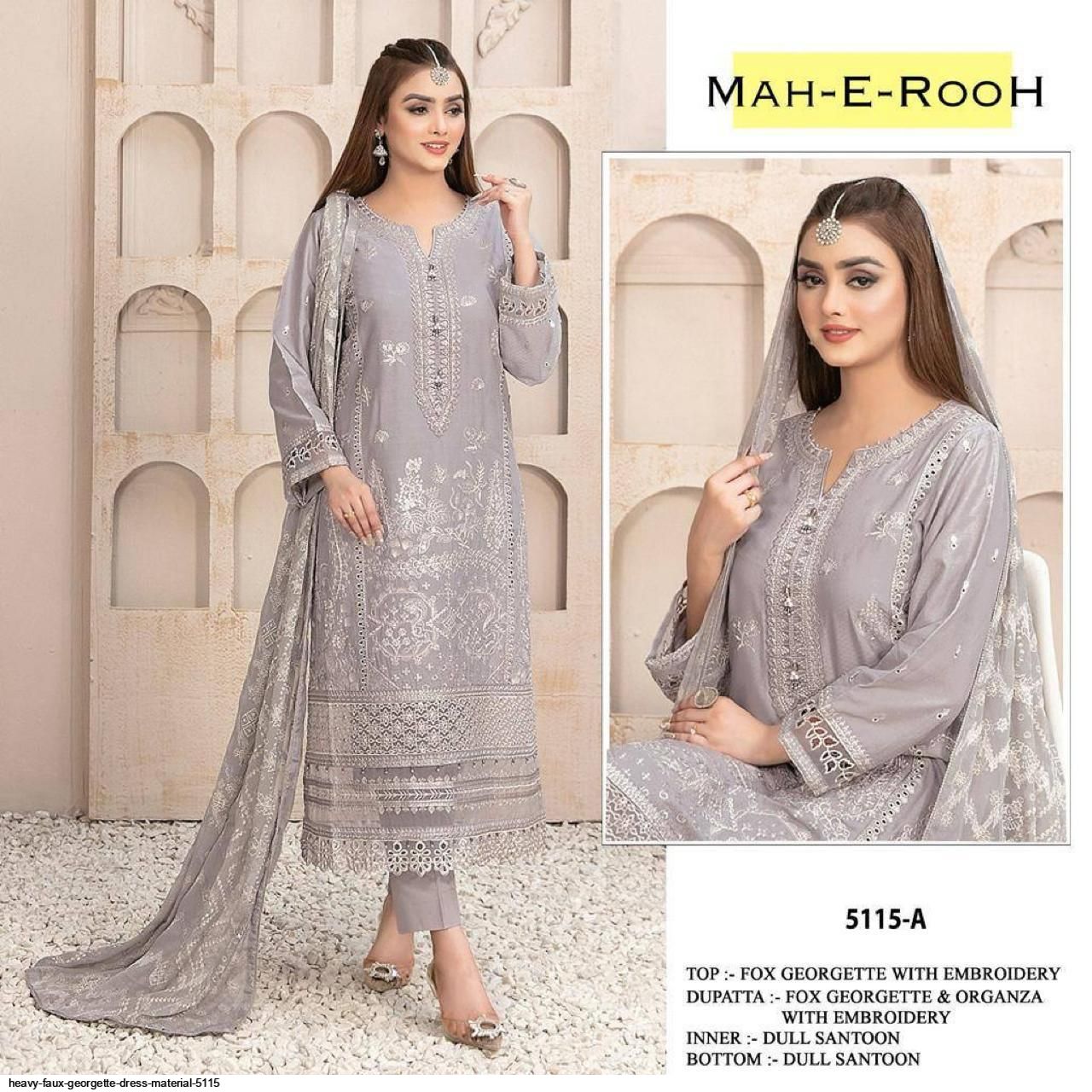 HEAVY FAUX GEORGETTE DRESS MATERIAL 5115