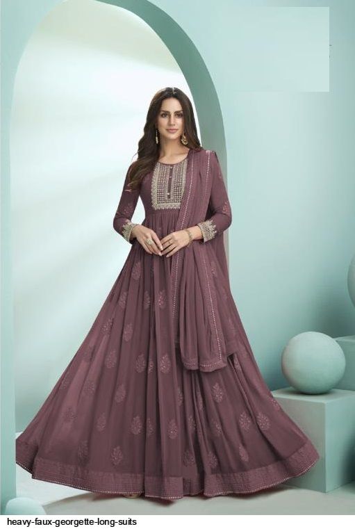 HEAVY FAUX GEORGETTE LONG SUITS F