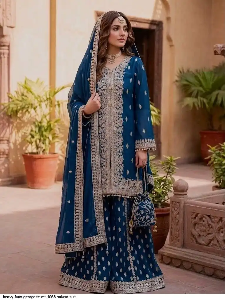 HEAVY FAUX GEORGETTE MT 1068 SALWAR SUIT 1