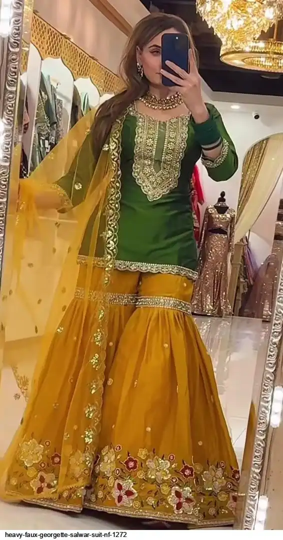HEAVY FAUX GEORGETTE SALWAR SUIT NF 1272 A