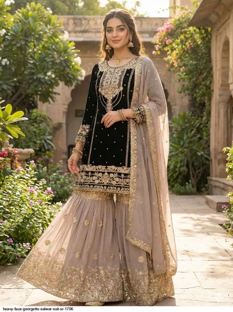 HEAVY FAUX GEORGETTE SALWAR SUIT SR 1706 B