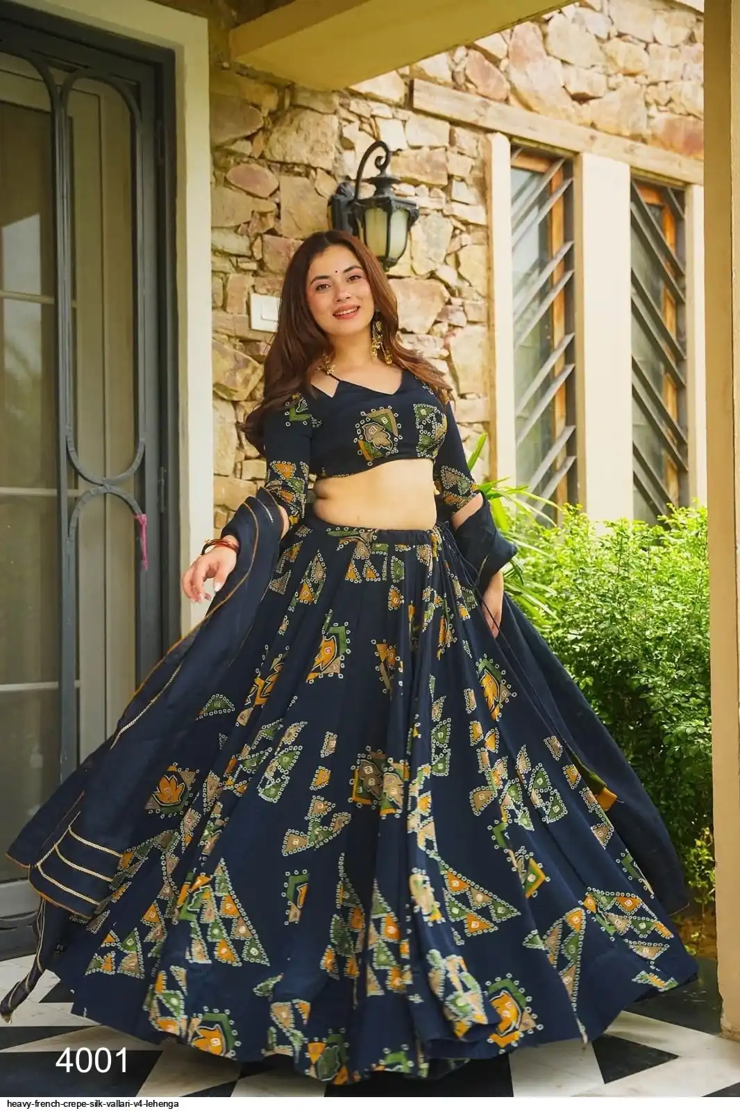 HEAVY FRENCH CREPE SILK VALLARI V4 LEHENGA 1