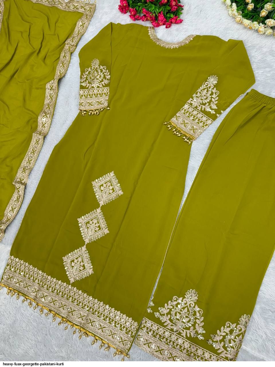 HEAVY FUAX GEORGETTE pakistani kurti