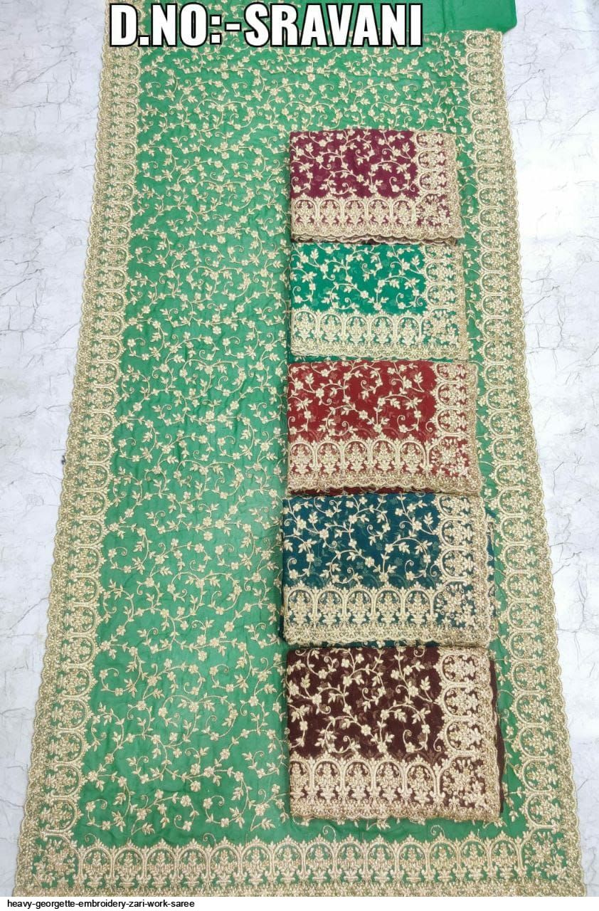 HEAVY EMBROIDERY ZARI WORK SAREE