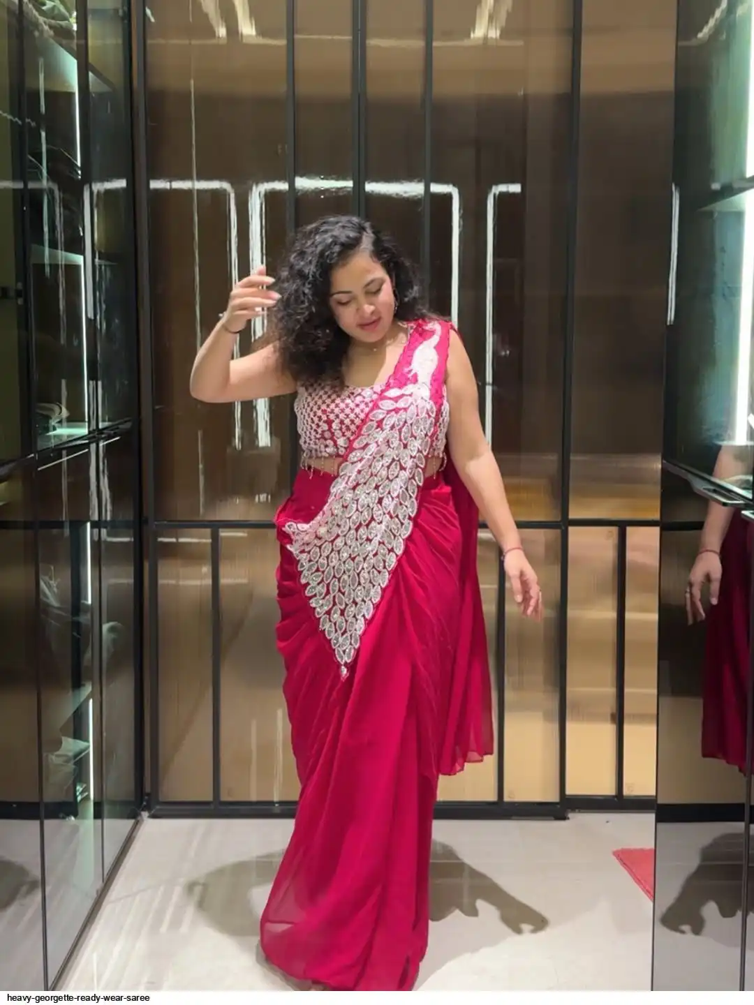 HEAVY GEORGETTE READY WEAR SAREE B