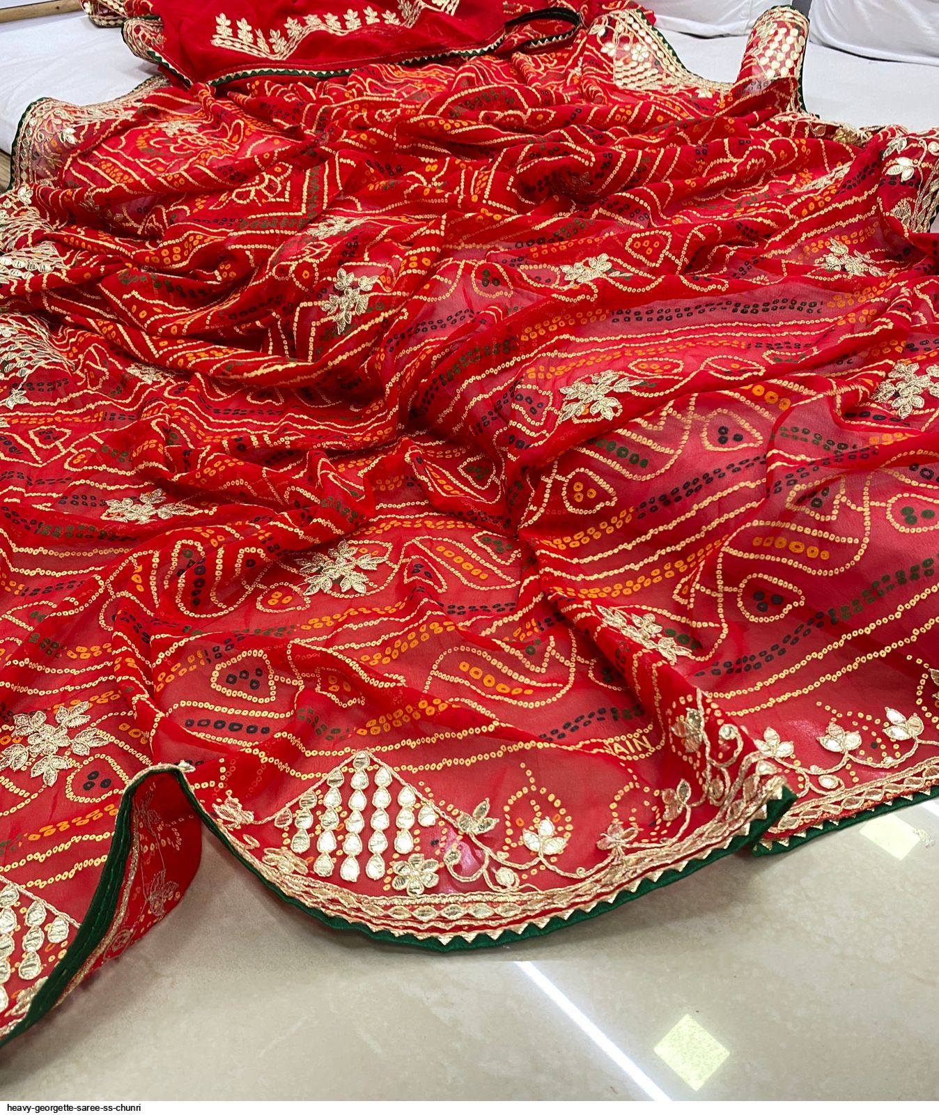 Bandhani Sari Georgette Saree With Blouse Piece, Traditional Chunari Saree  - Etsy