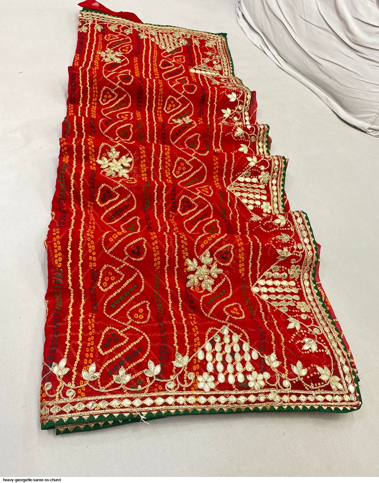 Chiffon Red Chunri Print Bandhani Saree, Printed, Casual Wear at Rs 650 in  New Delhi