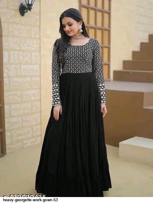 HEAVY GEORGETTE WORK GOWN 53 A