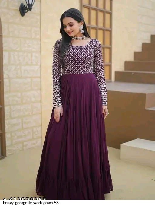 HEAVY GEORGETTE WORK GOWN 53 C