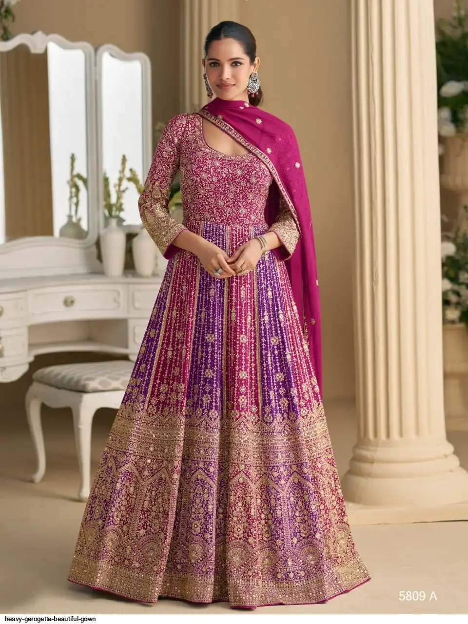 HEAVY GEROGETTE BEAUTIFUL GOWN A