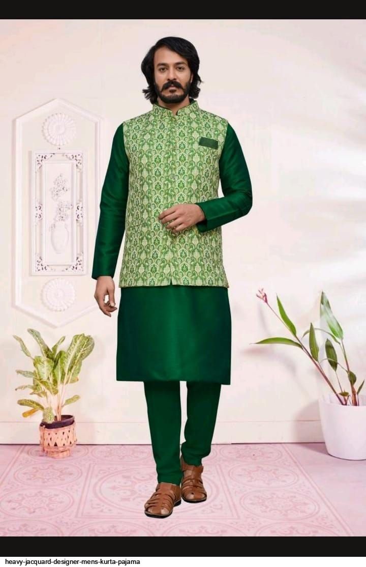 HEAVY JACQUARD DESIGNER MENS KURTA PAJAMA