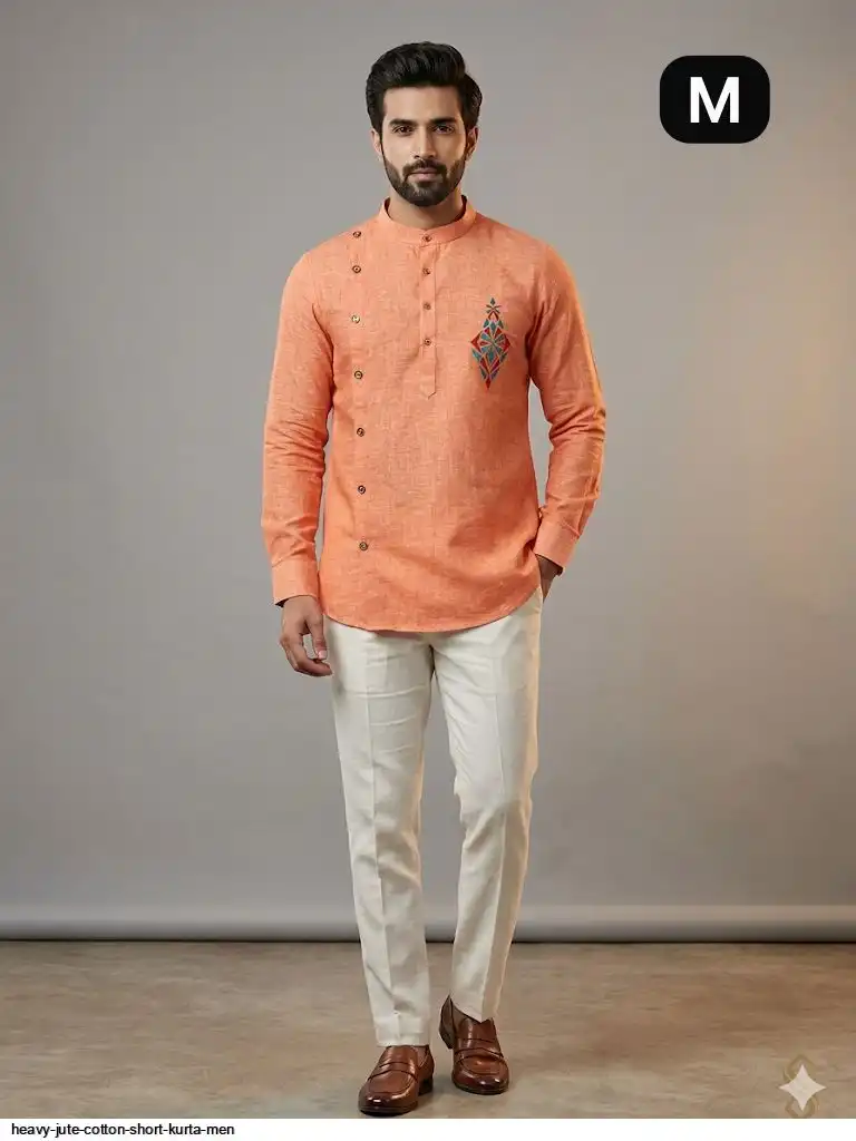 HEAVY JUTE COTTON SHORT KURTA MEN H