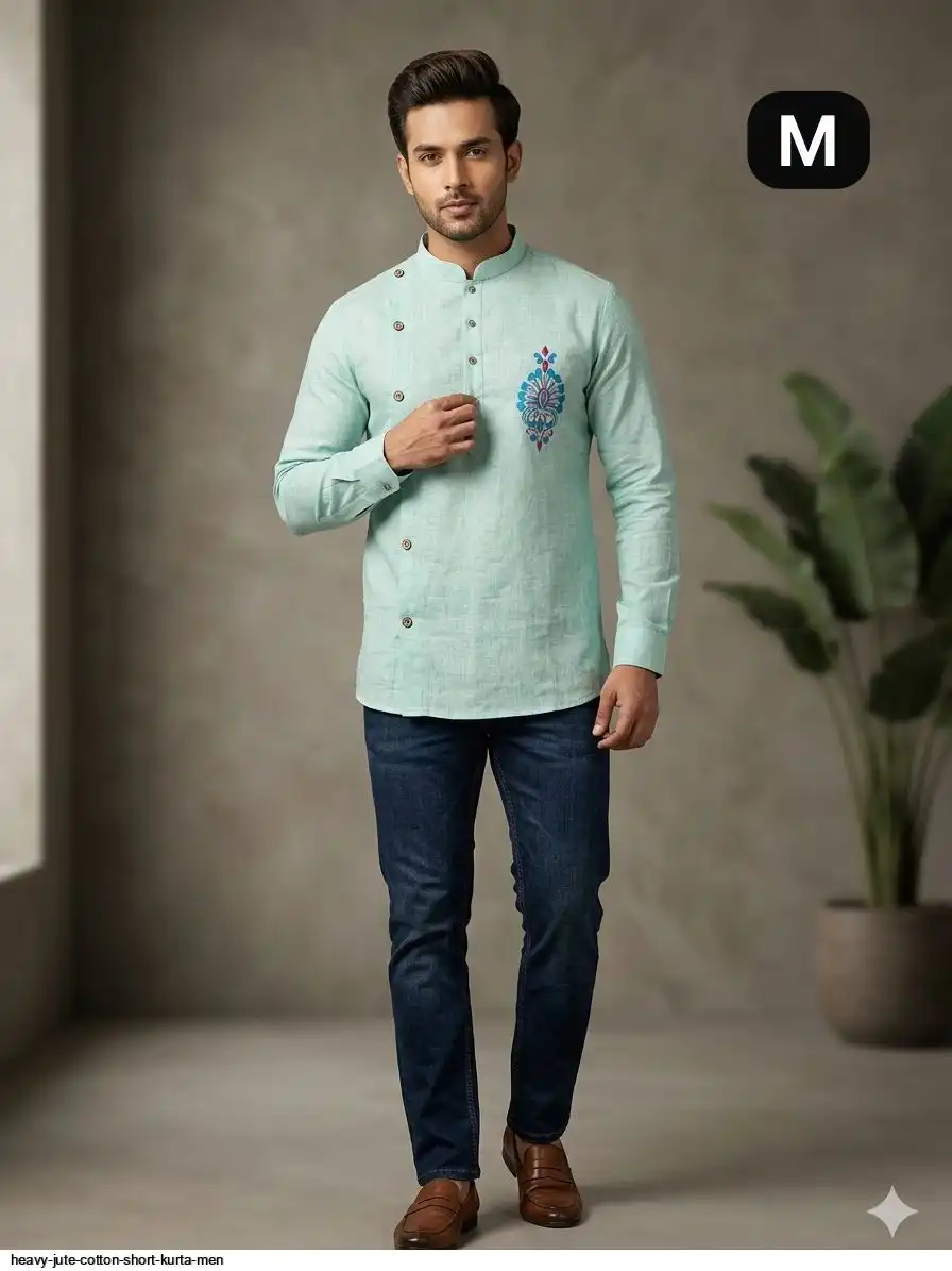 HEAVY JUTE COTTON SHORT KURTA MEN I