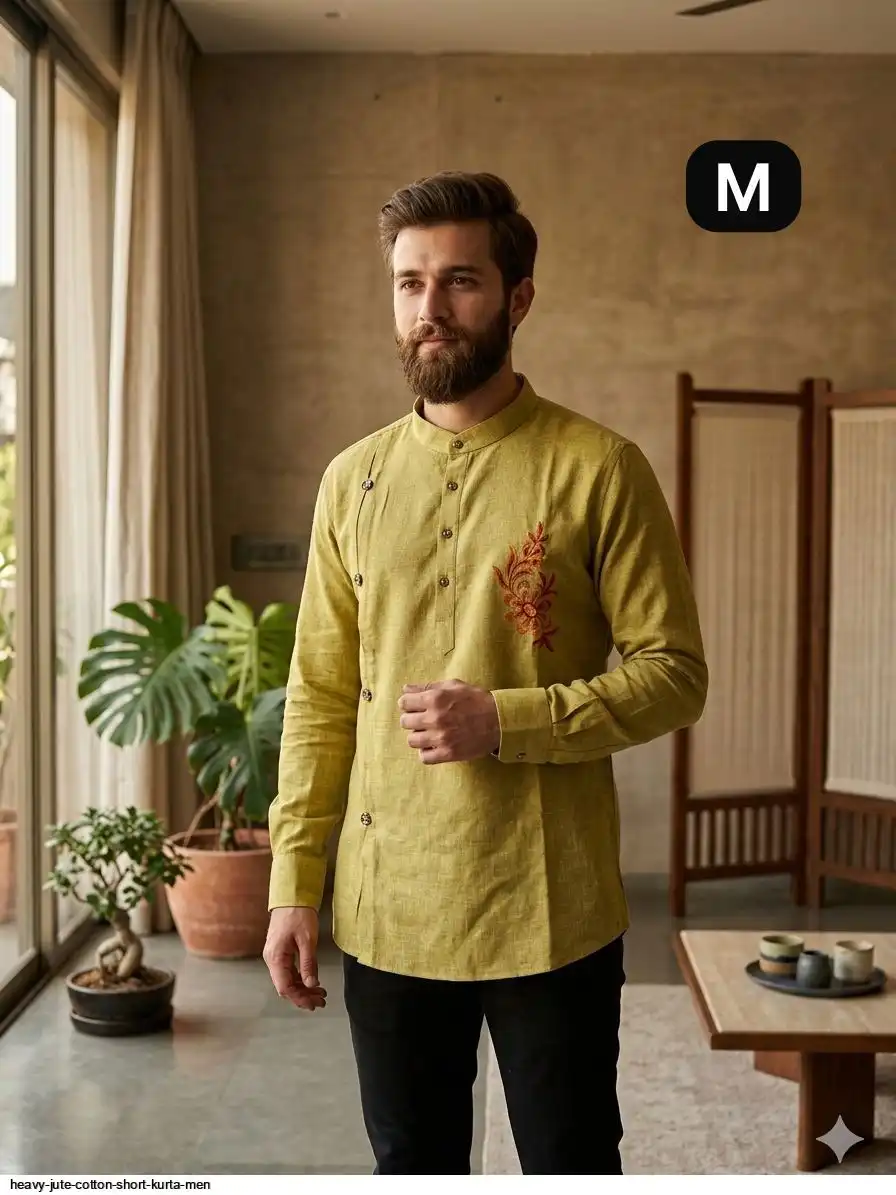 HEAVY JUTE COTTON SHORT KURTA MEN J