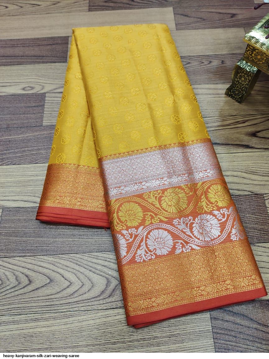 HEAVY KANJIVARAM SILK ZARI WEAVING SAREE