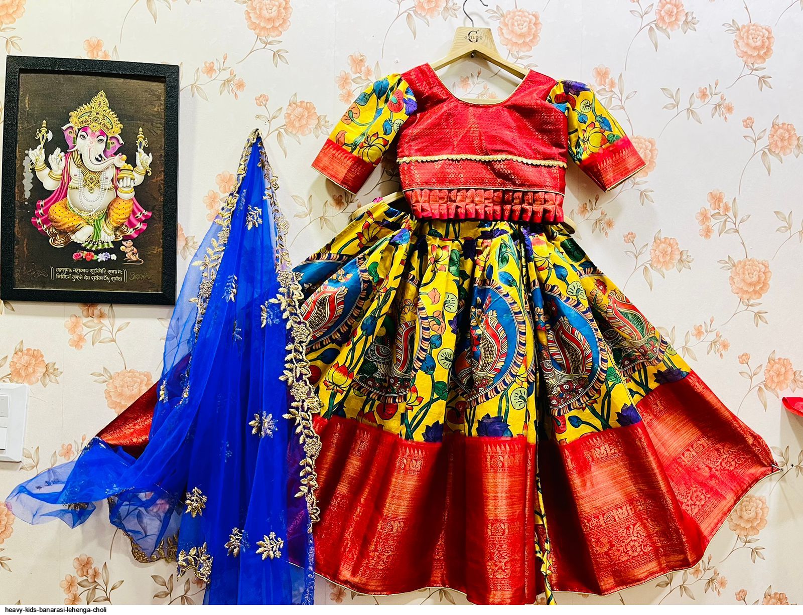 Party Wear Evergreen And Red Ladies Printed Banarasi Lehenga Choli Set at  Rs 600 in Surat