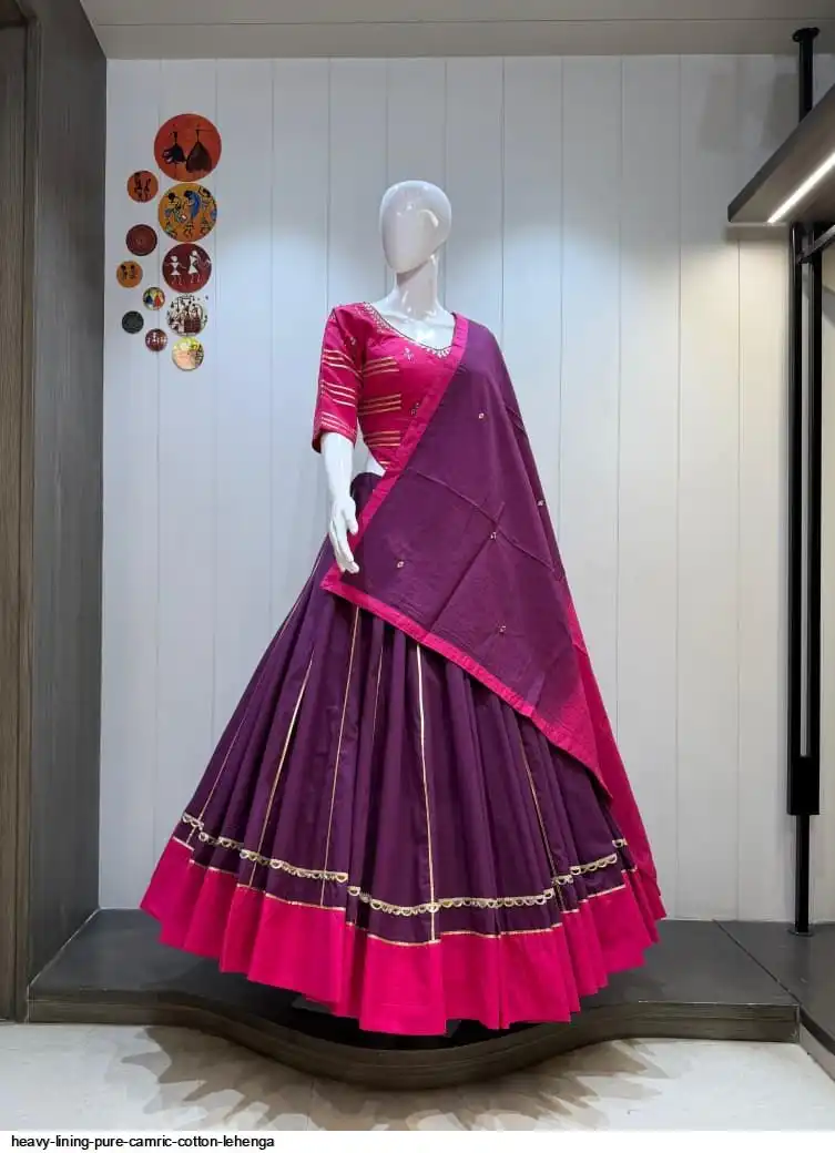 HEAVY LINING PURE CAMRIC COTTON LEHENGA 3