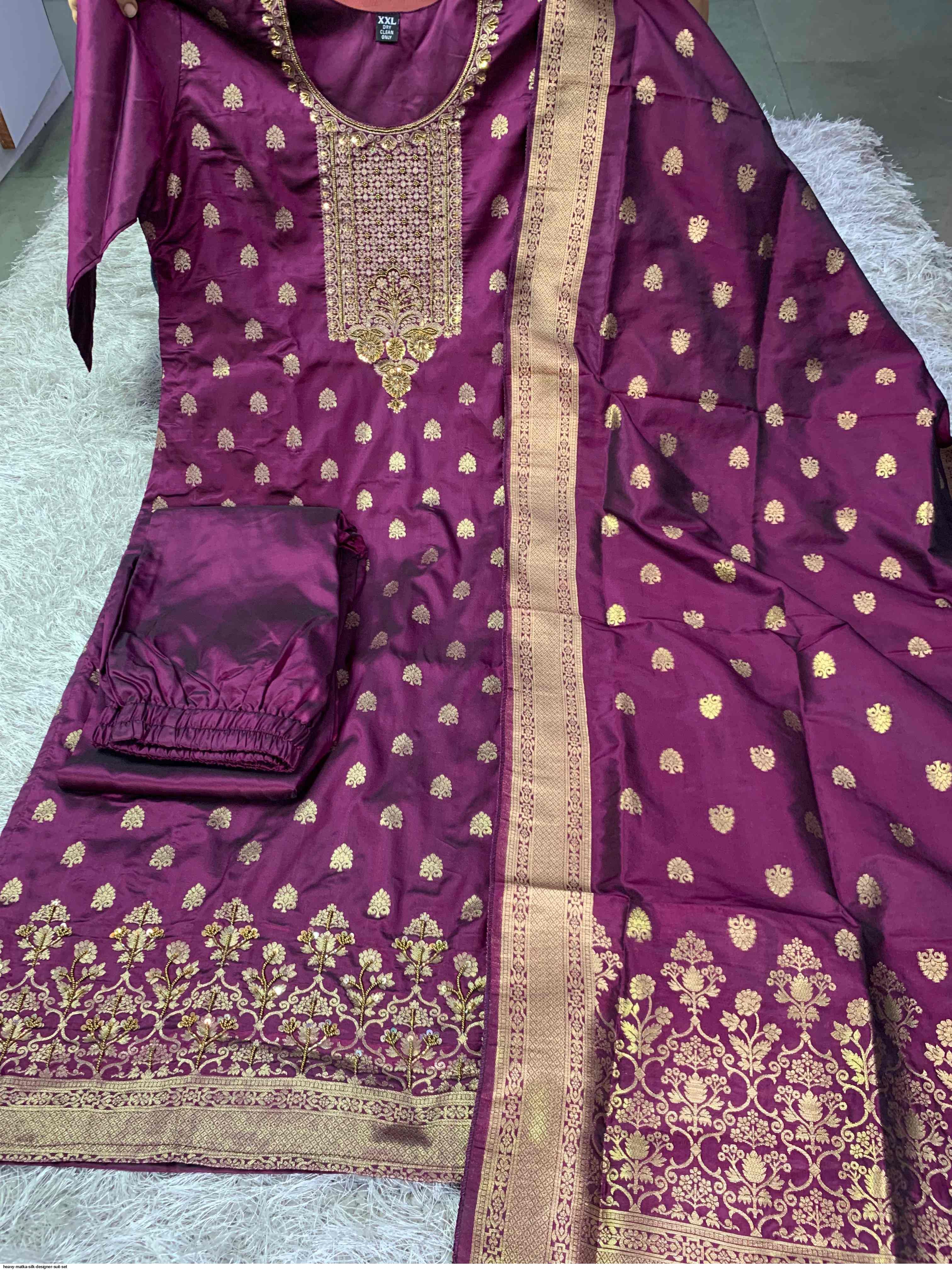 matka silk dress material HEAVY MATKA SILK available in 2 colors BEIGE and DARK BEIGE COLOUR FABRIC 44" wide HANDLOOM WOVEN,4 PLY MATKA DARK BEIGE