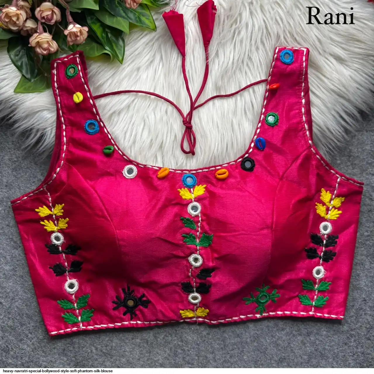 HEAVY NAVRATRI SPECIAL BOLLYWOOD STYLE SOFT PHANTOM SILK BLOUSE L