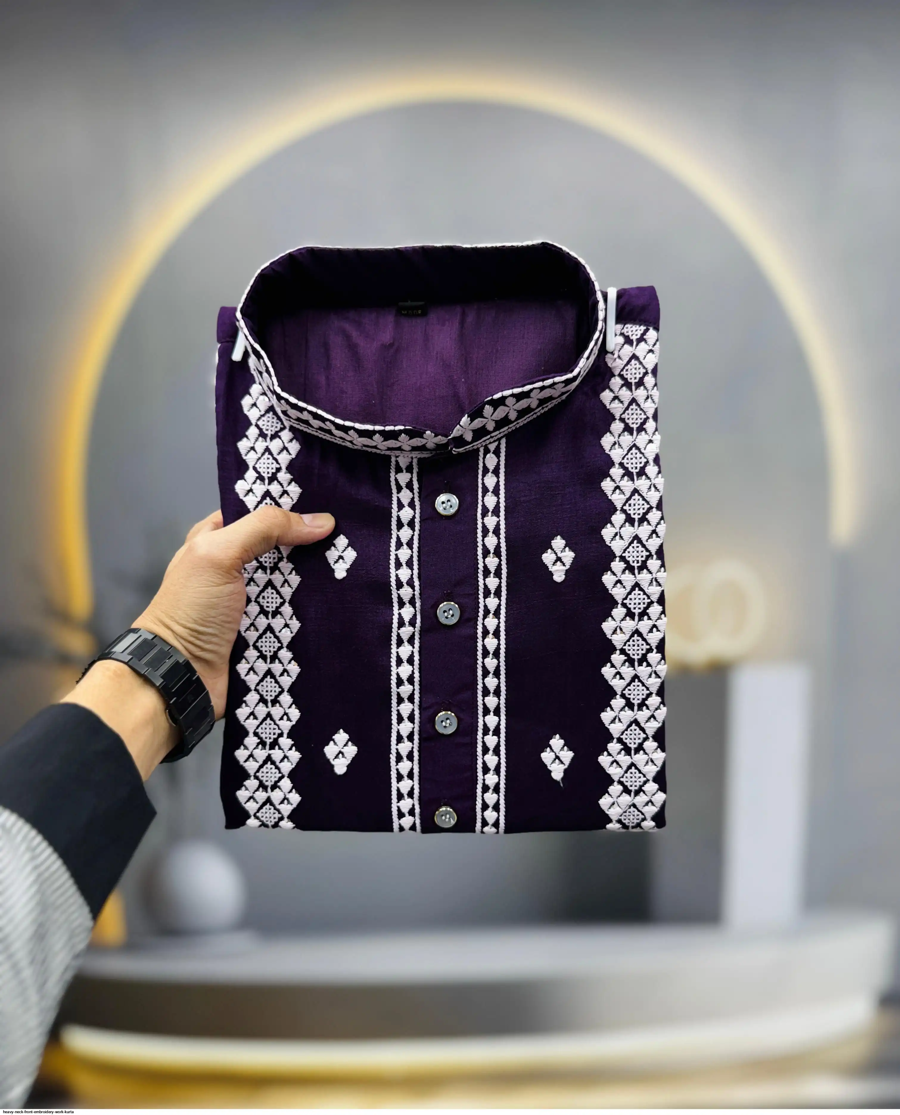 HEAVY NECK FRONT EMBROIDERY WORK KURTA B