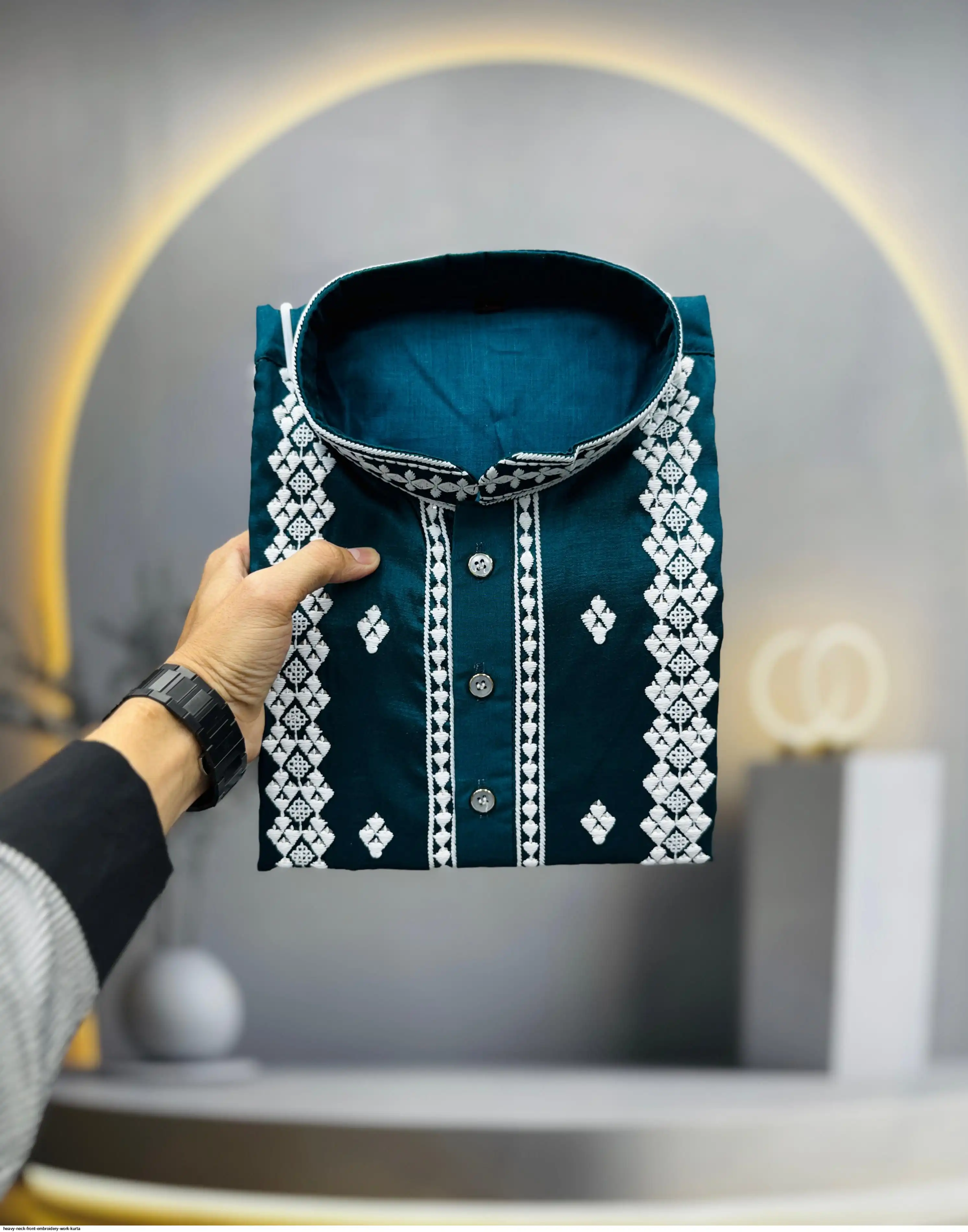 HEAVY NECK FRONT EMBROIDERY WORK KURTA A