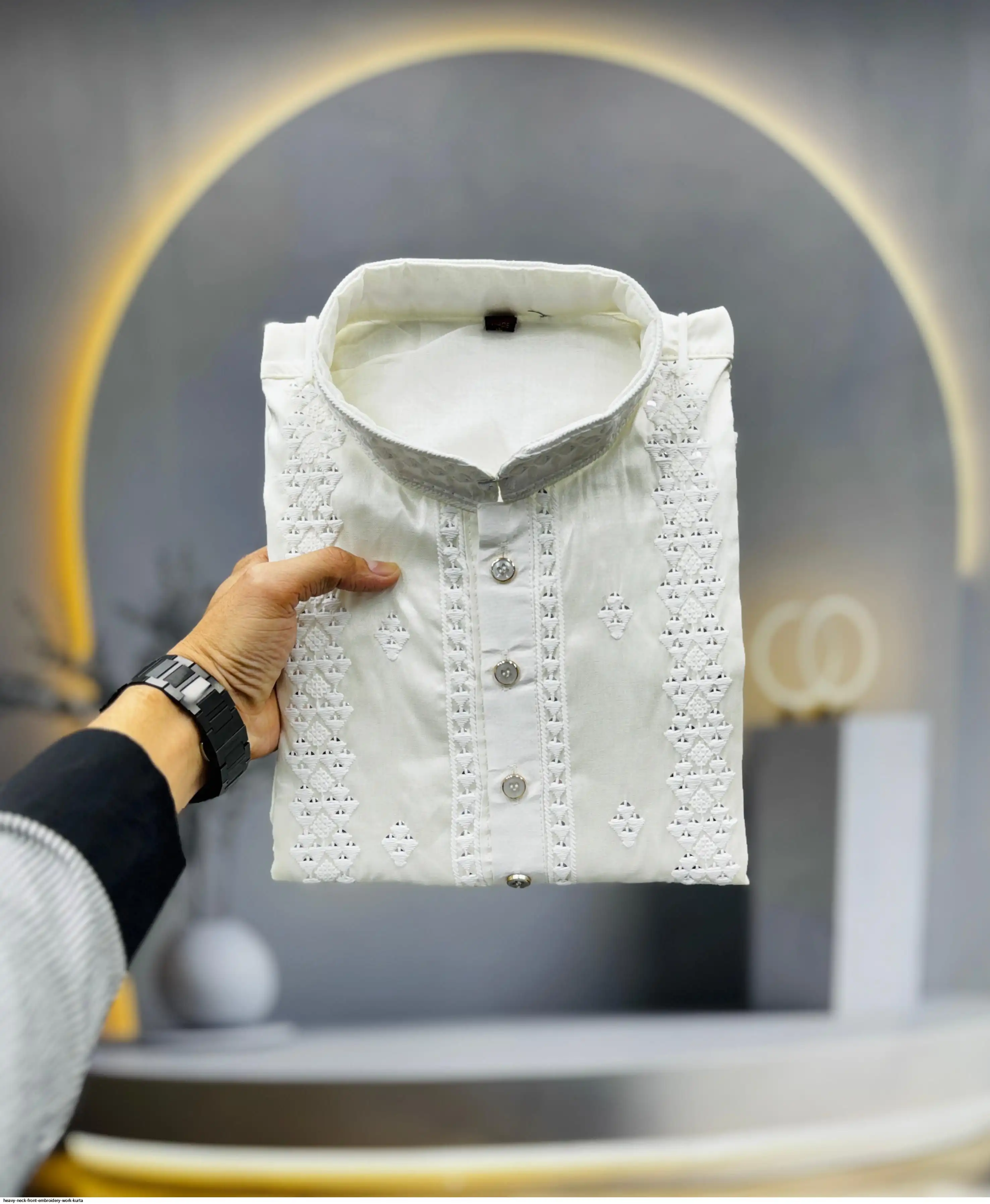 HEAVY NECK FRONT EMBROIDERY WORK KURTA C