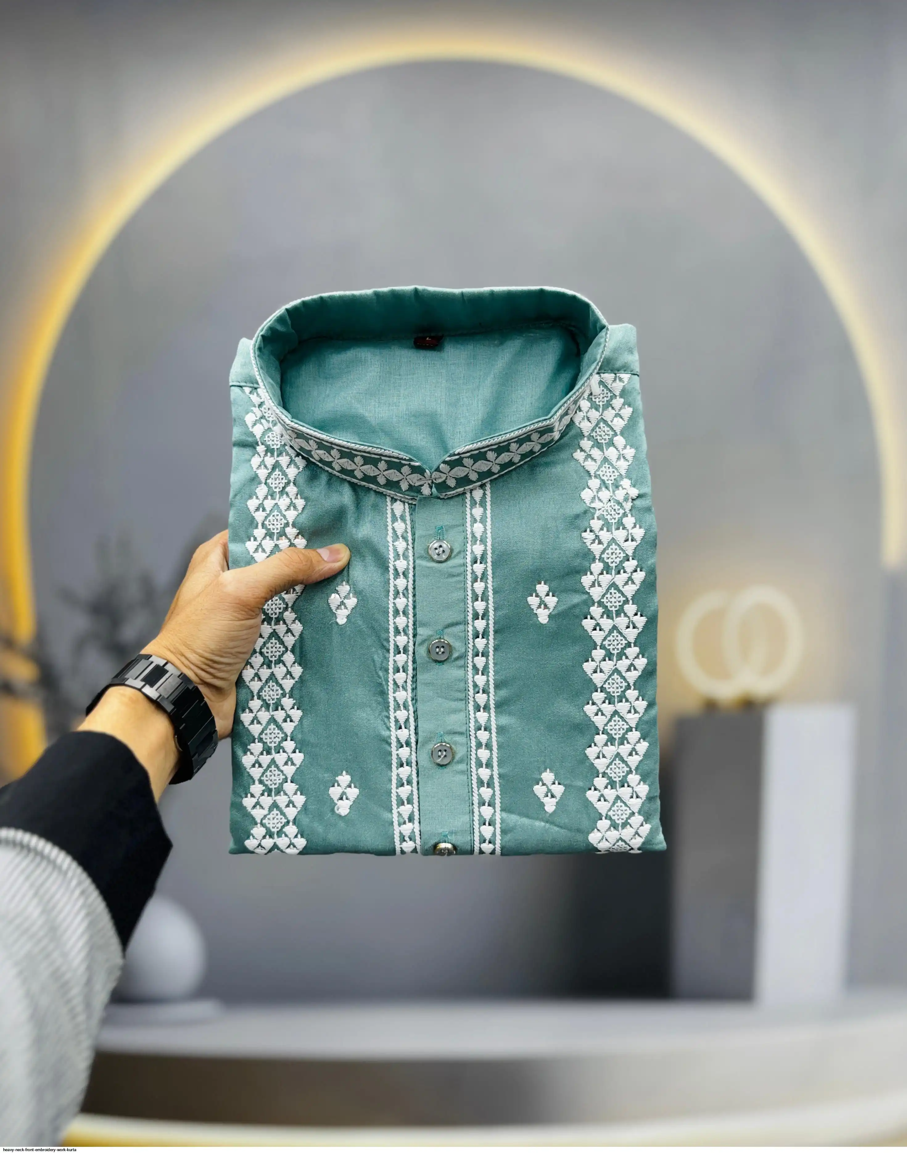 HEAVY NECK FRONT EMBROIDERY WORK KURTA D