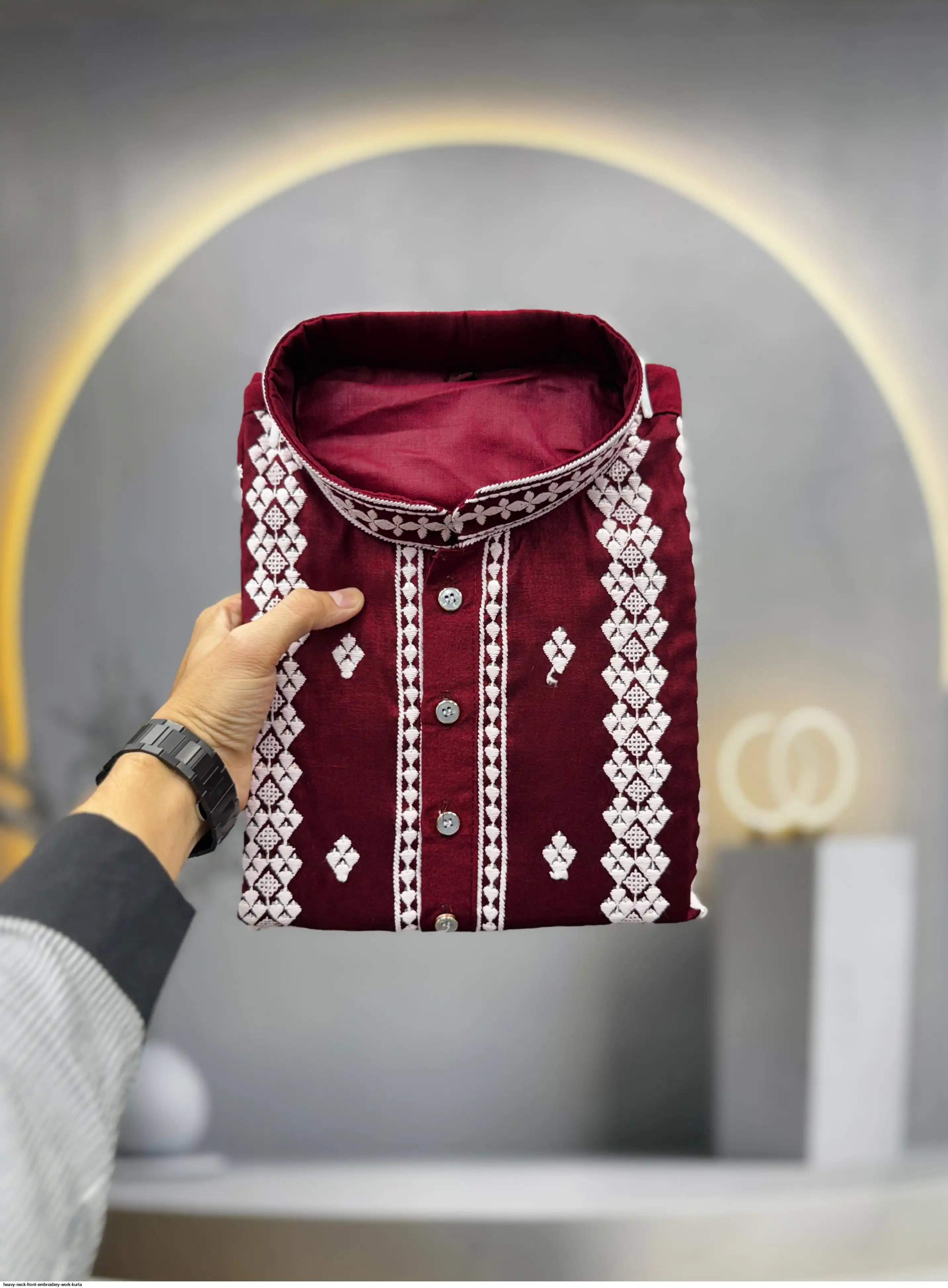 HEAVY NECK FRONT EMBROIDERY WORK KURTA F