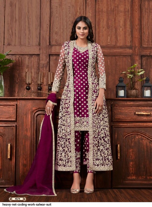 salwar with long overcoat designs