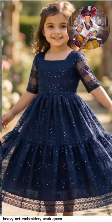 HEAVY NET EMBROIDERY WORK GOWN D