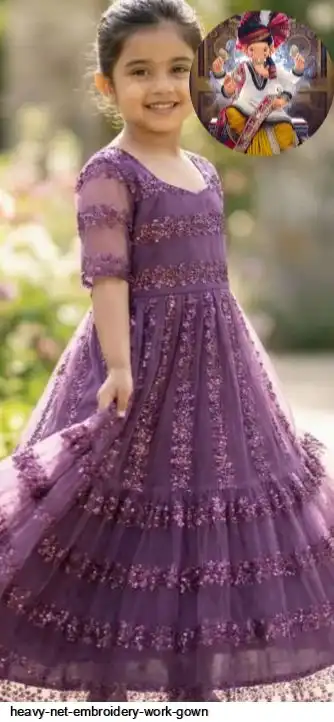 HEAVY NET EMBROIDERY WORK GOWN C