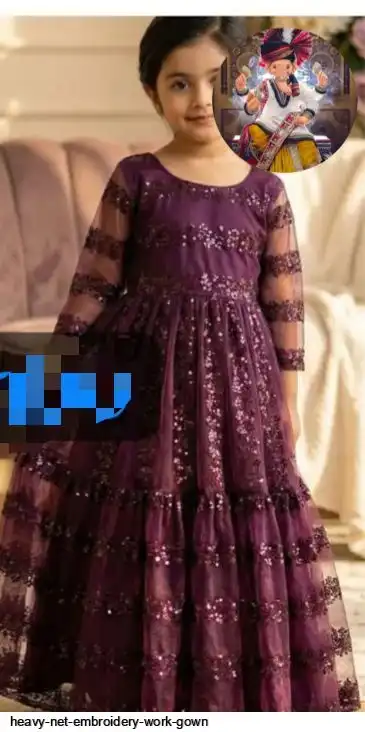 HEAVY NET EMBROIDERY WORK GOWN F