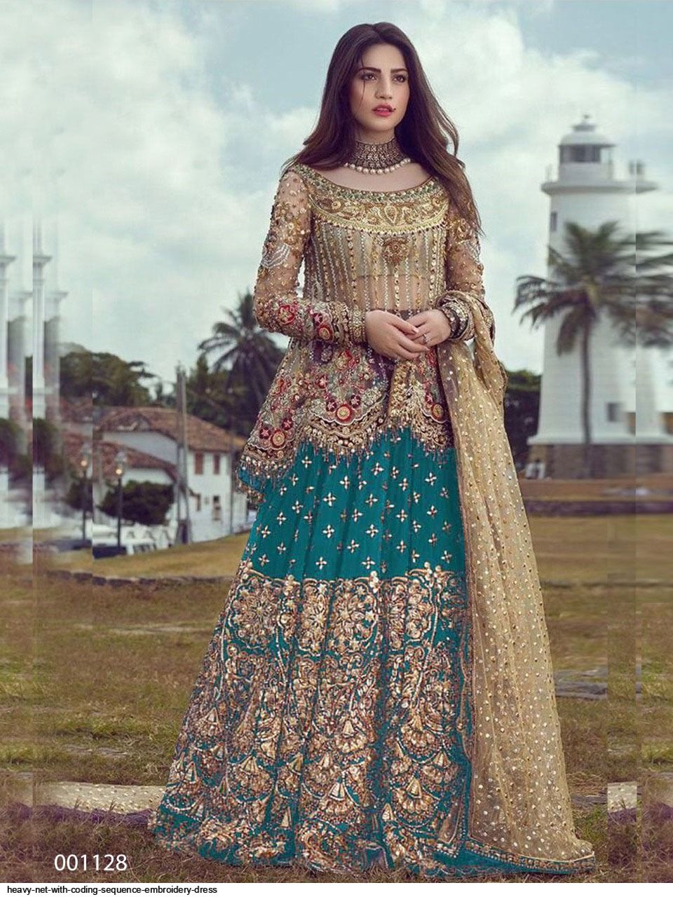 HEAVY NET WITH CODING SEQUENCE EMBROIDERY SHRARA A