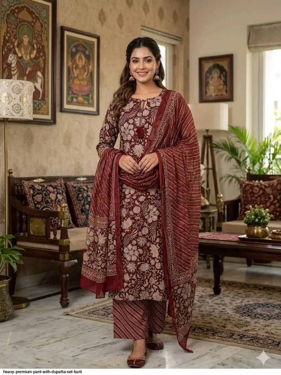 HEAVY PREMIUM PANT WITH DUPATTA SET KURTI 4