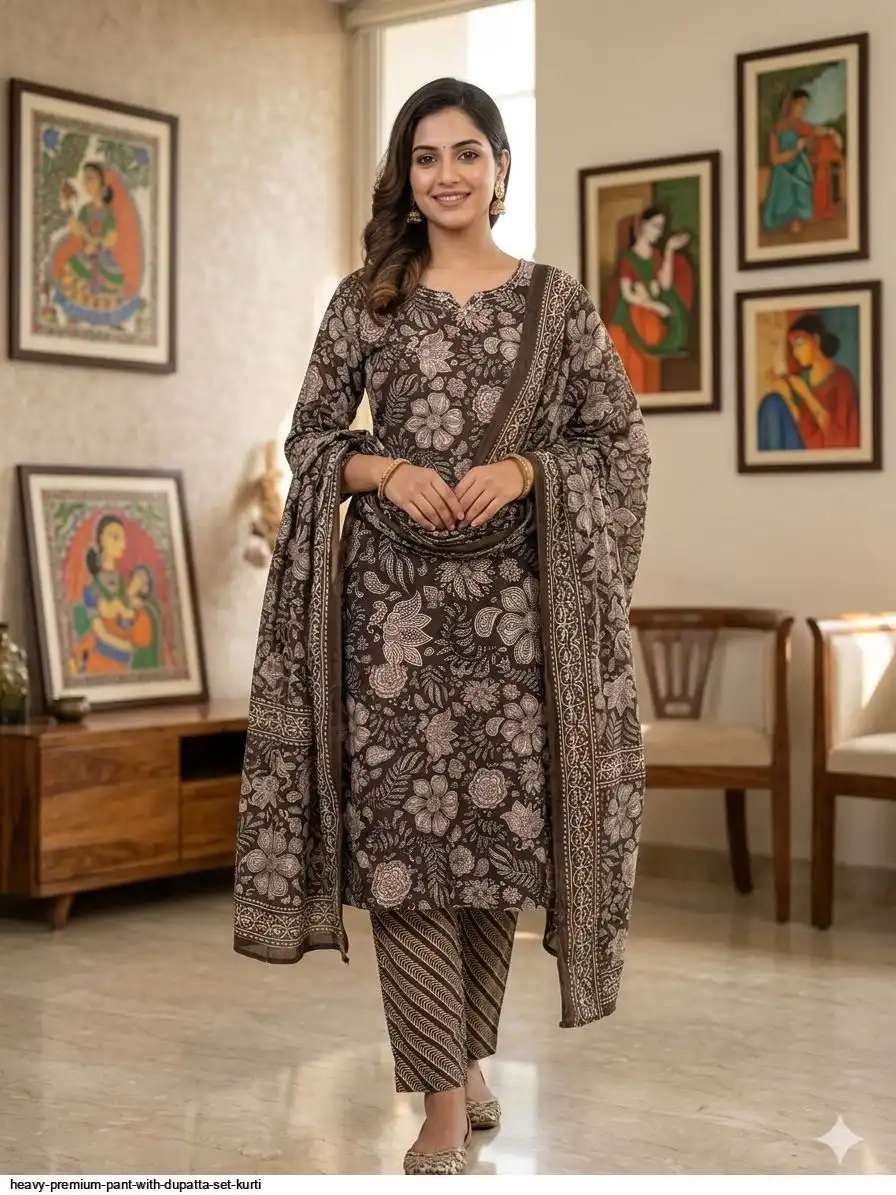 HEAVY PREMIUM PANT WITH DUPATTA SET KURTI 7