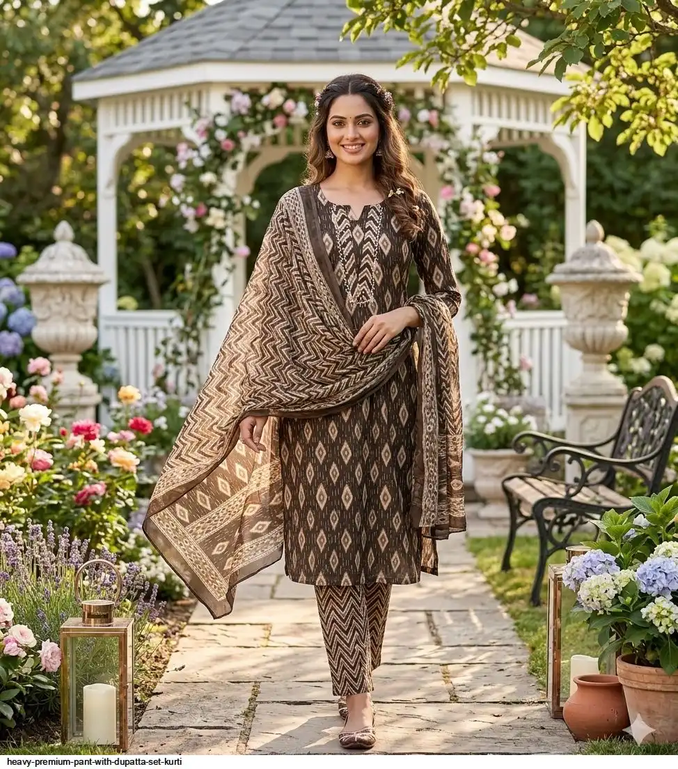 HEAVY PREMIUM PANT WITH DUPATTA SET KURTI 9