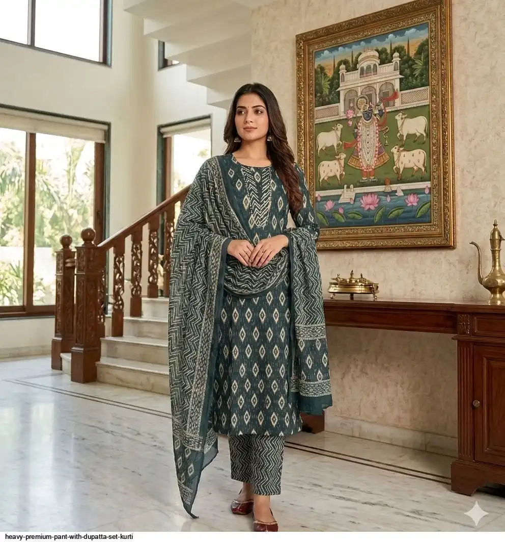 HEAVY PREMIUM PANT WITH DUPATTA SET KURTI 10