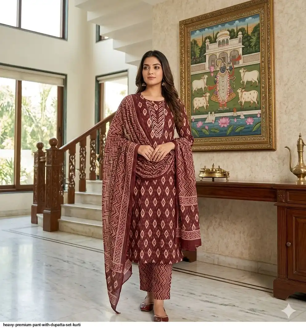 HEAVY PREMIUM PANT WITH DUPATTA SET KURTI 11