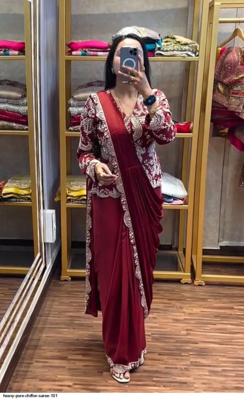HEAVY PURE CHIFFON SAREE 101 B