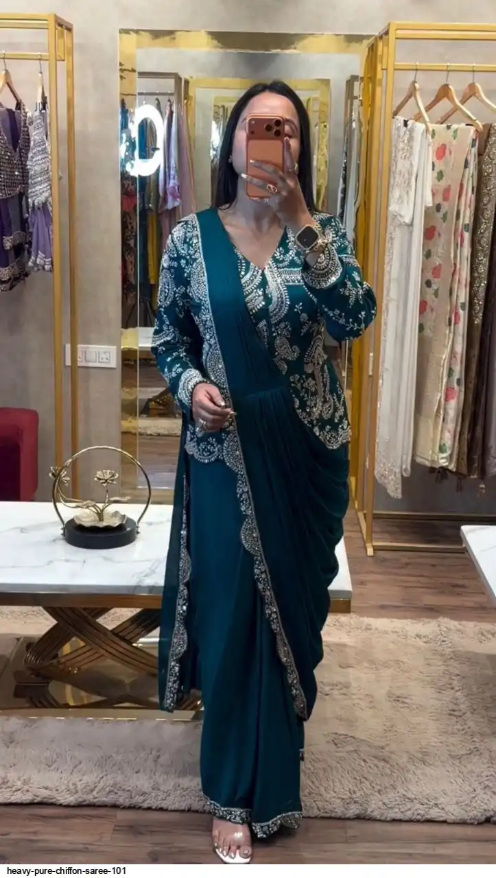 HEAVY PURE CHIFFON SAREE 101 C
