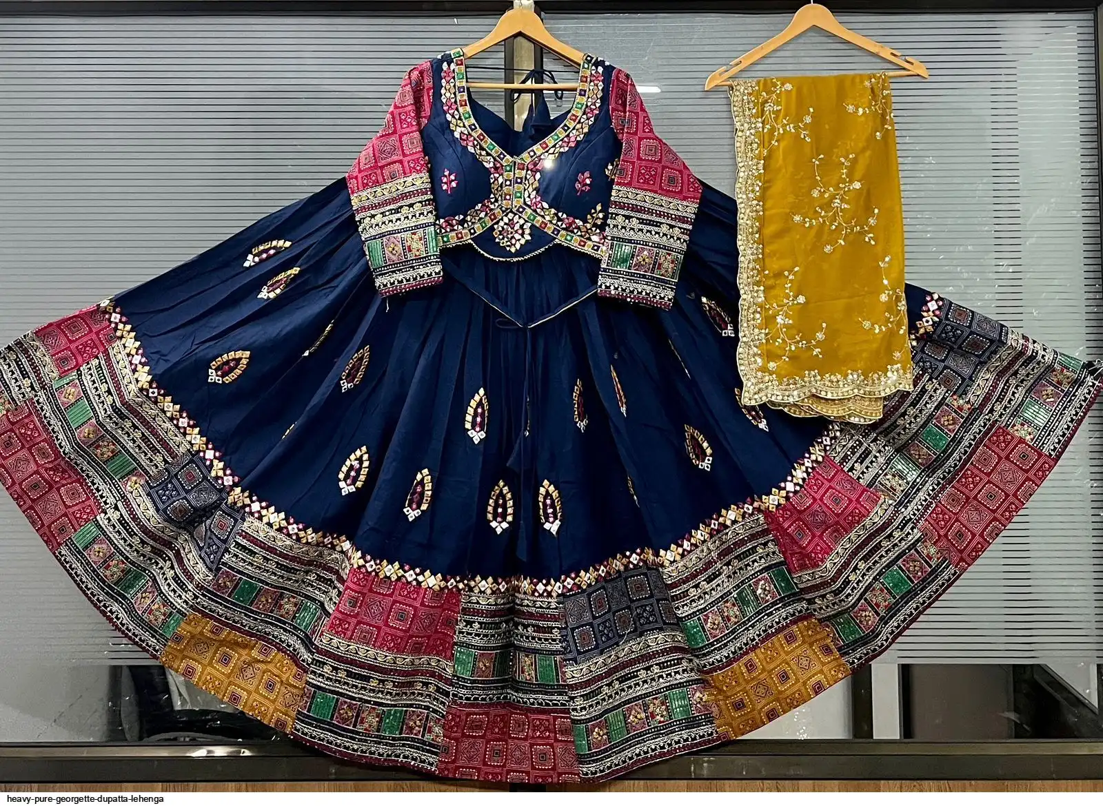 HEAVY PURE GEORGETTE DUPATTA LEHENGA 2