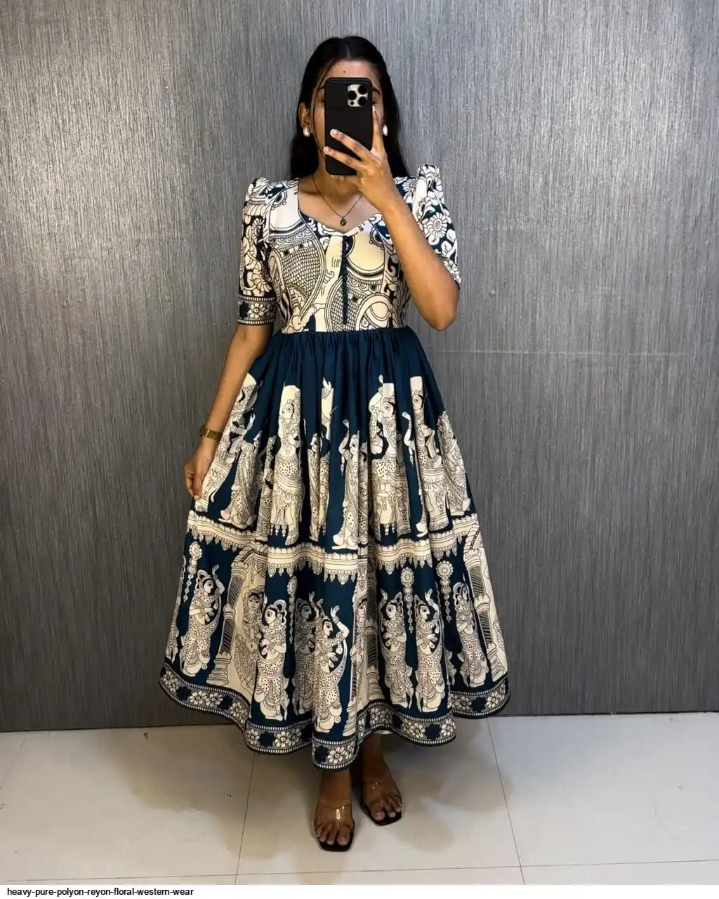 HEAVY PURE POLYON REYON FLORAL WESTERN WEAR 2